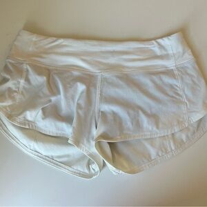 lululemon white speed up shorts